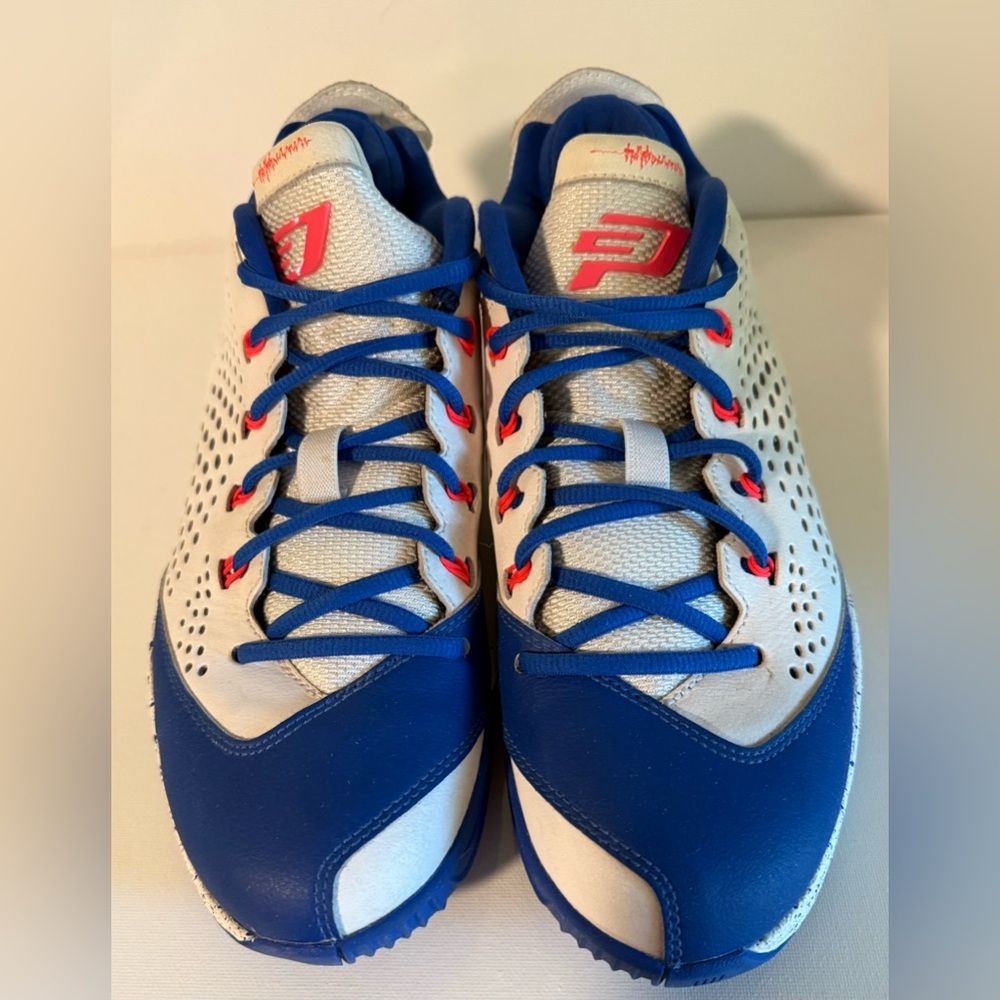 Nike Air Jordan CP3 7 VII AE NikeID Custom White Blue Red Size 9.5 - Picture 5 of 12